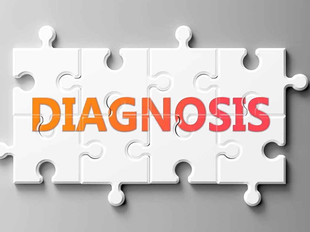 diagnosis written on a puzzle